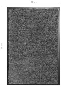 vidaXL Πατάκι Εισόδου Πλενόμενο Ανθρακί 40 x 60 εκ.