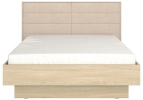 Επενδυμένο Κρεβάτι ARBELA Διπλό MD Light Port Oak με Μπέζ Ύφασμα 160x200εκ. 178x213x115 εκ.