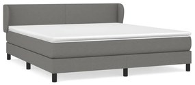 vidaXL Κρεβάτι Boxspring με Στρώμα Σκούρο Γκρι 180x200 εκ Υφασμάτιν