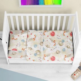 Κατωσέντονο Βρεφικό Spaceship 186 Με Λάστιχο Beige DimCol Cradle 70x155cm 100% Cotton