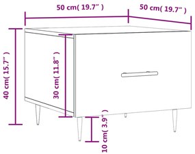 Τραπεζάκι Σαλονιού Γκρι Σκυροδ. 50 x 50 x 40 εκ. Επεξεργ. Ξύλο - Γκρι