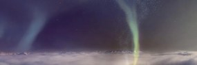 Εικόνα βόρειο σέλας σε παγωμένο τοπίο - 120x40