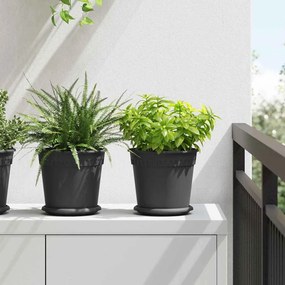 vidaXL Γλάστρες φυτών 24 pcs Μαύρο Ø 19 x 16 εκ Πλαστικό
