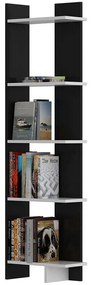 Βιβλιοθήκη Als 875ZNA3604 45x22x170cm Black-White
