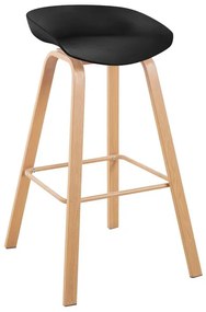 PENT Σκαμπό Bar, Μέταλλο Βαφή Φυσικό, PP Μαύρο 49x52x72/84cm ΕΜ1531,2