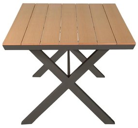 Τραπέζι FL6510 Fylliana Αλουμινίου Polywood Cappuccino 180x100x75 εκ. 180x100x75 εκ.