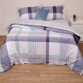 Σεντόνια Κούπερ Με Λάστιχο Σετ 4τμχ Blue Viopros Queen Size 160x225cm 100% Cotton Satin