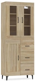 vidaXL Ντουλάπι Sonoma δρυς 69,5 x 34 x 180 εκ. από Επεξεργασμένο Ξύλο