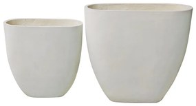 FLOWER POT-14 SET 2 ΤΕΜΑΧΙΩΝ ΑΠΟΧΡΩΣΗ MILK WHITE