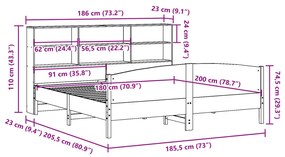 ΚΡΕΒΑΤΙ ΒΙΒΛΙΟΘΗΚΗ ΧΩΡΙΣ ΣΤΡΩΜΑ 180X200 ΕΚ ΜΑΣΙΦ ΞΥΛΟ ΠΕΥΚΟΥ 3323097