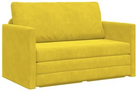 vidaXL Καναπές Δαπέδου 2 σε 1 Κίτρινος 124x204x61 εκ Βελούδο