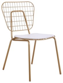 Καρέκλα Μεταλλική ALNUS Με Μαξιλάρι Χρυσό 53x55x79cm