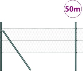 vidaXL Στύλος Περιφράξεων Πράσινο 50 x 0,8 μ (25 mm πλέγμα)