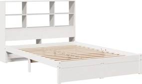 vidaXL Κρεβάτι Βιβλιοθήκη Χωρίς Στρώμα 140x200 εκ Μασίφ Ξύλο Πεύκο
