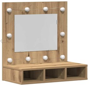 vidaXL Ντουλάπα Καθρέφτη με ράφι artisan δρυς 62 x 31.5 x 62 εκ.