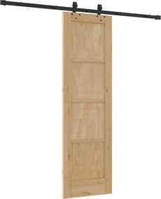 vidaXL Συρόμενη Πόρτα Φυσικό και Μαύρο 61 x 198,5 εκ.