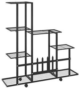 vidaXL Ανθοστήλη με Ρόδες Μαύρη 94,5 x 25 x 92,5 εκ. Μεταλλική