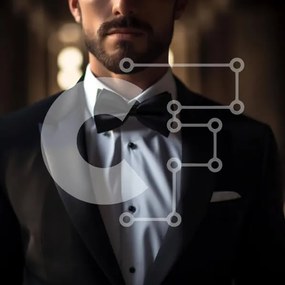 Intra Συλλεκτικό Ξύλινο Παζλ Plywood 4mm - Κομψός άντρας με μαύρο κοστούμι και σμόκιν Σε Ξύλινο Κουτί - Διαστάσεις Puzzle: 10x10 cm – 25 κομμάτια