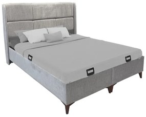 Κρεβάτι διπλό Serene pakoworld με αποθηκευτικό χώρο κρεμ ύφασμα 160x200εκ