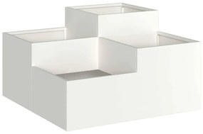 vidaXL Γλάστρα Κήπου Λευκό 80 x 80 x 48 εκ. Ατσάλι