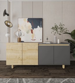 Κονσόλα Sapphire Δρυς / Ανθρακί NUER 180x45x75