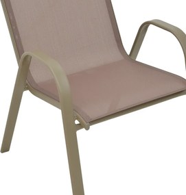 Πολυθρόνα Calan pakoworld μέταλλο σε σαμπανιζέ απόχρωση 55x75x90 εκ