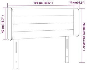 Κεφαλάρι Κρεβατιού LED Σκούρο Πράσινο 103x16x78/88εκ. Βελούδινο - Πράσινο