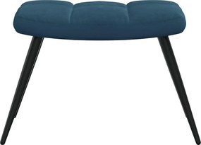 vidaXL Πολυθρόνα Relax Μπλε Βελούδινη με Σκαμπό