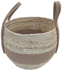 Καλάθι Με Φάσα Γιούτας 00.06.61281 27x22-33cm Ψάθινο Ecru Mat