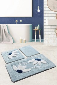 Acrylic Bathmat Set (3 Pieces) Daisy - Blue Multicolor