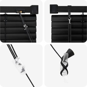 vidaXL Βενετσιάνικη Σκίαση Μαύρο 150 x 50 cm PVC