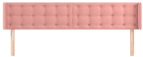 vidaXL Κεφαλάρι με Πτερύγια Ροζ 203x16x78/88 εκ. Βελούδινο