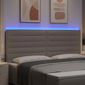 vidaXL LED κεφαλάρι Taupe ύφασμα