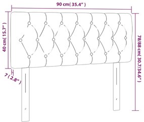 Κεφαλάρι Κρεβατιού LED Σκούρο Γκρι 90x7x78/88 εκ. Βελούδινο 3121985