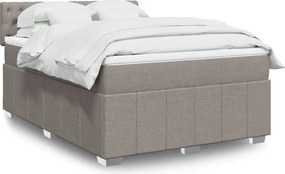 vidaXL Κρεβάτι Boxspring με Στρώμα Taupe 140x200 εκ. Υφασμάτινο