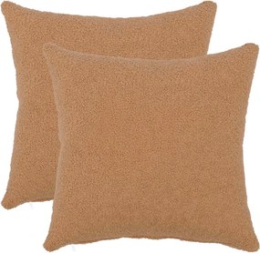 vidaXL Κάλυμμα Μαξιλαριού 2 pcs HEERLEN Μπεζ 50 x 50 cm Μπουκλέ