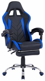 Καρέκλα Γραφείου Gaming Rutt HM1156.08 64x60x126 Με Ανακλινόμενη Πλάτη Και Υποπόδιο Black-Blue