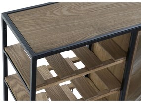 Μπουκαλοθήκη DKD Home Decor 80 x 24 x 44 cm Έλατο Φυσικό Μαύρο Μέταλλο Καφέ Ξύλο MDF
