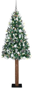 vidaXL Slim Christmas Tree LEDs & Σετ Μπάλες Πράσινο 210 εκ PVC