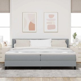 vidaXL Κρεβάτι box spring με στρώμα Ανοιχτό γκρι 200 x 200 cm