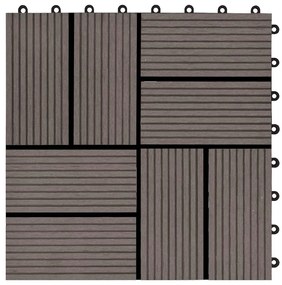 vidaXL Πλακάκια Deck 22 τεμ. Σκούρο Καφέ 30 x 30 εκ. 2 μ² από WPC