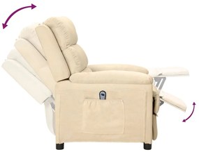 vidaXL Πολυθρόνα Ανακλινόμενη Ηλεκτρική Κρεμ Υφασμάτινη