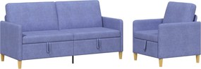 vidaXL Σαλονάκι Σετ Με Αποθηκευτικό Χώρο 2 pcs Μπλε τζην Πολυεστέρας