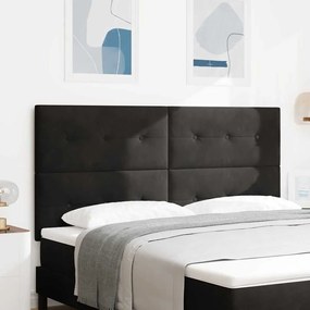 vidaXL LED κεφαλάρι με LED ταινίες φωτός Μαύρο 180 cm Βελούδο