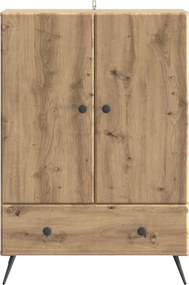 vidaXL Πλαϊνό γραφείο Artisan Δρυς 66 x 34,5 x 95 εκ.
