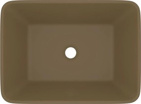 vidaXL Νιπτήρας Πολυτελής Κρεμ Ματ 41 x 30 x 12 εκ. Κεραμικός