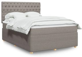 vidaXL Κρεβάτι Boxspring με Στρώμα Taupe 160x200 εκ. Υφασμάτινο