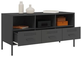 vidaXL Έπιπλο Τηλεόρασης Μαύρο 100,5x39x50,5 εκ. Ατσάλινο