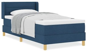 vidaXL Κρεβάτι με Ελατήρια με στρώμα Μπλε 90 x 200 cm ύφασμα
