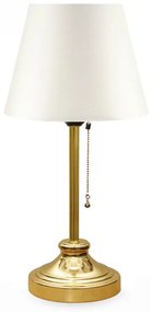 Φωτιστικό επιτραπέζιο Harrison Megapap ύφασμα/μέταλλο/Mdf χρώμα λευκό/χρυσό 22x17x45εκ.